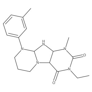 3-ethyl-1-methyl-9-(3-methylphenyl)-6,7,8,9a,10,10a-hexahydro-4aH-purino[7,8-a]pyrimidine-2,4-dione结构式