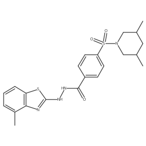 4-((3,5-dimethylpiperidin-1-yl)sulfonyl)-N'-(4-methylbenzo[d]thiazol-2-yl)benzohydrazide结构式