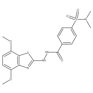 4-(2-(4,7-dimethoxybenzo[d]thiazol-2-yl)hydrazinecarbonyl)-N,N-dimethylbenzenesulfonamide结构式