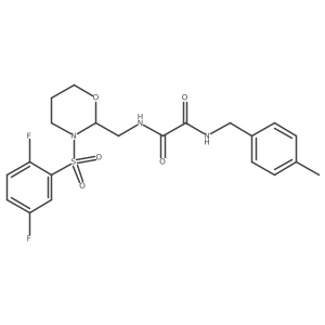 N-[[3-(2,5-difluorophenyl)sulfonyl-1,3-oxazinan-2-yl]methyl]-N'-(p-tolylmethyl)oxamide结构式