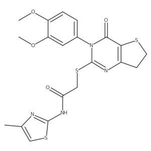 2-((3-(3,4-dimethoxyphenyl)-4-oxo-3,4,6,7-tetrahydrothieno[3,2-d]pyrimidin-2-yl)thio)-N-(4-methylthiazol-2-yl)acetamide Structure