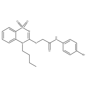 N-(4-bromophenyl)-2-((4-butyl-1,1-dioxido-4H-benzo[e][1,2,4]thiadiazin-3-yl)thio)acetamide Structure