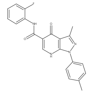 N-(2-fluorophenyl)-3-methyl-4-oxo-1-(p-tolyl)-4,7-dihydro-1H-pyrazolo[3,4-b]pyridine-5-carboxamide Structure