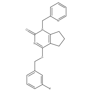 4-((3-fluorobenzyl)thio)-1-(pyridin-2-ylmethyl)-6,7-dihydro-1H-cyclopenta[d]pyrimidin-2(5H)-one结构式