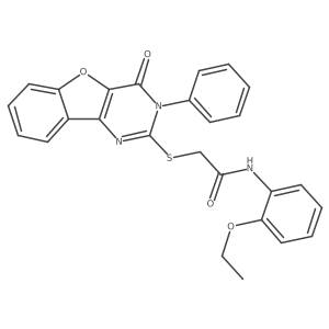 N-(2-Ethoxyphenyl)-2-[(4-oxo-3-phenyl-3,4-dihydro[1]benzofuro[3,2-D]pyrimidin-2-YL)sulfanyl]acetamide结构式