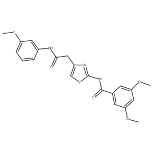 3,5-dimethoxy-N-(4-(2-((3-methoxyphenyl)amino)-2-oxoethyl)thiazol-2-yl)benzamide结构式