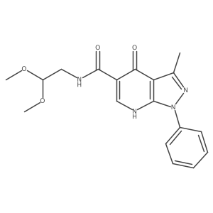 N-(2,2-dimethoxyethyl)-3-methyl-4-oxo-1-phenyl-4,7-dihydro-1H-pyrazolo[3,4-b]pyridine-5-carboxamide结构式