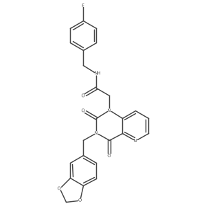 2-{3-[(2H-1,3-benzodioxol-5-yl)methyl]-2,4-dioxo-1H,2H,3H,4H-pyrido[3,2-d]pyrimidin-1-yl}-N-[(4-fluorophenyl)methyl]acetamide结构式