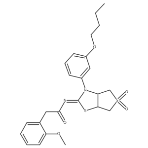 N-[(2Z)-3-(3-butoxyphenyl)-5,5-dioxidotetrahydrothieno[3,4-d][1,3]thiazol-2(3H)-ylidene]-2-(2-methoxyphenyl)acetamide结构式