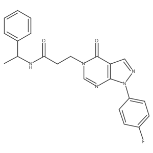 3-(1-(4-fluorophenyl)-4-oxo-1H-pyrazolo[3,4-d]pyrimidin-5(4H)-yl)-N-(1-phenylethyl)propanamide Structure