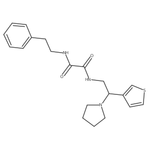 N1-phenethyl-N2-(2-(pyrrolidin-1-yl)-2-(thiophen-3-yl)ethyl)oxalamide Structure