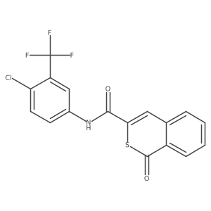N-[4-chloro-3-(trifluoromethyl)phenyl]-1-oxo-1H-isothiochromene-3-carboxamide Structure