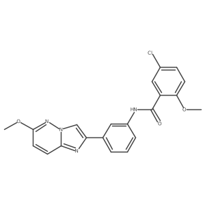5-chloro-2-methoxy-N-(3-{6-methoxyimidazo[1,2-b]pyridazin-2-yl}phenyl)benzamide结构式