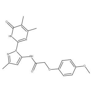 N-(1-(4,5-dimethyl-6-oxo-1,6-dihydropyrimidin-2-yl)-3-methyl-1H-pyrazol-5-yl)-2-(4-methoxyphenoxy)acetamide结构式