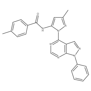 4-methyl-N-(3-methyl-1-{1-phenyl-1H-pyrazolo[3,4-d]pyrimidin-4-yl}-1H-pyrazol-5-yl)benzamide Structure