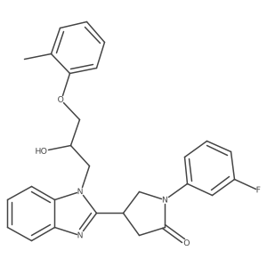 1-(3-Fluorophenyl)-4-[1-[2-hydroxy-3-(2-methylphenoxy)propyl]benzimidazol-2-yl]pyrrolidin-2-one Structure