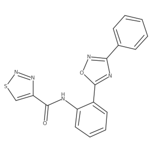 O=C(Nc1ccccc1-c1nc(-c2ccccc2)no1)c1csnn1结构式