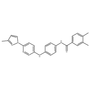 3,4-dimethyl-N-(4-{[6-(3-methyl-1H-pyrazol-1-yl)pyridazin-3-yl]amino}phenyl)benzamide结构式