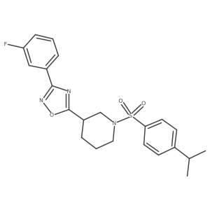 3-(3-Fluorophenyl)-5-(1-((4-isopropylphenyl)sulfonyl)piperidin-3-yl)-1,2,4-oxadiazole Structure
