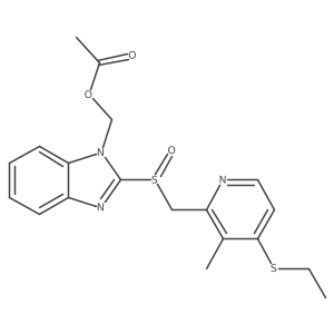 Acetic acid 2-(4-ethylsulfanyl-3-methyl-pyridin-2-ylmethanesulfinyl)-benzoimidazol-1-ylmethyl ester结构式