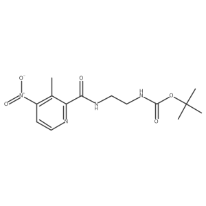 t-Butyl [2-(3-methyl-4-nitropyridine-2-carboxamido)ethyl]carbamate结构式