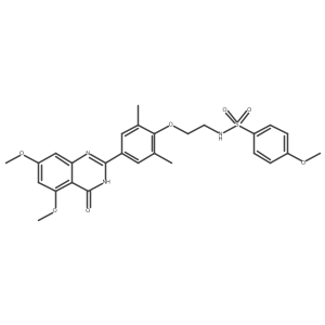 N-(2-(4-(5,7-dimethoxy-4-oxo-3,4-dihydroquinazolin-2-yl)-2,6-dimethylphenoxy)ethyl)-4-methoxybenzenesulfonamide Structure