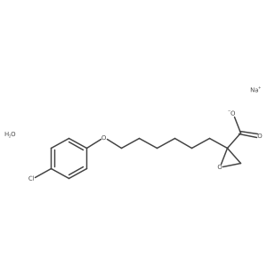 sodium (R)-2-(6-(4-chlorophenoxy)hexyl)oxirane-2-carboxylate hydrate Structure
