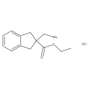 ethyl 2-(aminomethyl)-2,3-dihydro-1H-indene-2-carboxylate hydrochloride结构式