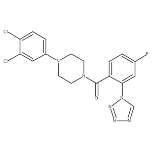 [4-(3,4-dichlorophenyl)piperazin-1-yl][4-fluoro-2-(1H-tetrazol-1-yl)phenyl]methanone结构式