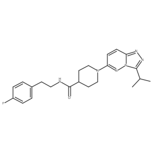 N-[2-(4-fluorophenyl)ethyl]-1-[3-(propan-2-yl)[1,2,4]triazolo[4,3-b]pyridazin-6-yl]piperidine-4-carboxamide结构式