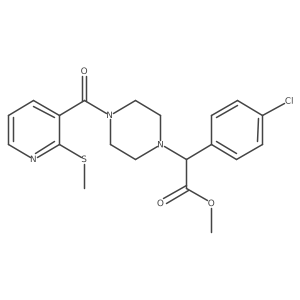Methyl 2-(4-chlorophenyl)-2-{4-[2-(methylsulfanyl)pyridine-3-carbonyl]piperazin-1-yl}acetate结构式