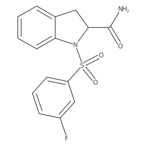 1-((3-Fluorophenyl)sulfonyl)indoline-2-carboxamide结构式
