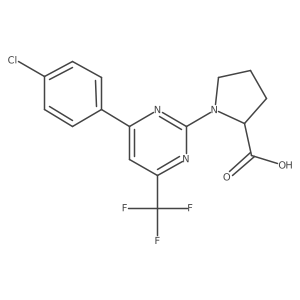 1-[4-(4-Chlorophenyl)-6-(trifluoromethyl)pyrimidin-2-yl]proline Structure