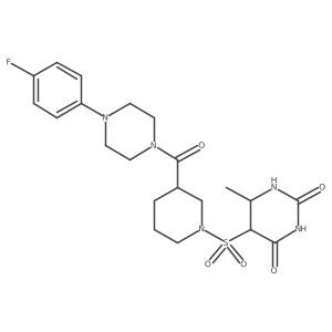 5-[3-[4-(4-Fluorophenyl)piperazine-1-carbonyl]piperidin-1-yl]sulfonyl-6-methyl-1,3-diazinane-2,4-dione Structure