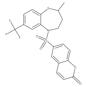 6-{[2-methyl-7-(trifluoromethyl)-2,3,4,5-tetrahydro-1,5-benzothiazepin-5-yl]sulfonyl}-2H-chromen-2-one Structure
