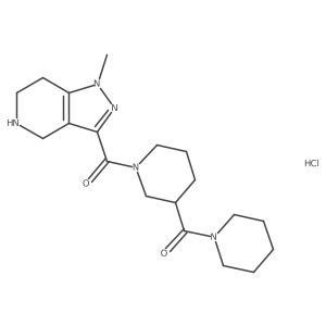 (1-Methyl-4,5,6,7-tetrahydro-1H-pyrazolo[4,3-c]pyridin-3-yl)(3-(piperidine-1-carbonyl)piperidin-1-yl)methanone hydrochloride结构式