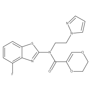 O=C(C1=COCCO1)N(CCn1cccn1)c1nc2c(F)cccc2s1结构式