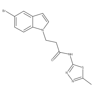 3-(5-bromo-1H-indol-1-yl)-N-(5-methyl-1,3,4-thiadiazol-2-yl)propanamide结构式