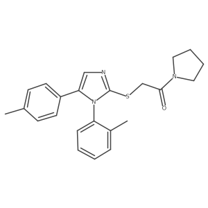 1-(pyrrolidin-1-yl)-2-((1-(o-tolyl)-5-(p-tolyl)-1H-imidazol-2-yl)thio)ethanone结构式