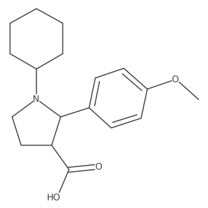 1-Cyclohexyl-2-(4-methoxyphenyl)pyrrolidine-3-carboxylic acid结构式