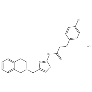 2-(4-chlorophenoxy)-N-(4-((3,4-dihydroisoquinolin-2(1H)-yl)methyl)thiazol-2-yl)acetamide hydrochloride结构式