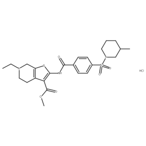 Methyl 6-ethyl-2-(4-((3-methylpiperidin-1-yl)sulfonyl)benzamido)-4,5,6,7-tetrahydrothieno[2,3-c]pyridine-3-carboxylate hydrochloride Structure