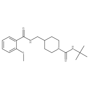 N-(tert-butyl)-4-((2-(methylthio)benzamido)methyl)piperidine-1-carboxamide Structure