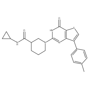 N-cyclopropyl-1-[7-(4-methylphenyl)-4-oxo-3,4-dihydrothieno[3,2-d]pyrimidin-2-yl]piperidine-3-carboxamide结构式