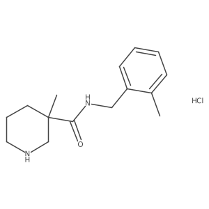 3-Methyl-N-(2-methylbenzyl)piperidine-3-carboxamide hydrochloride结构式