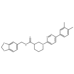 N-[(2H-1,3-benzodioxol-5-yl)methyl]-1-[6-(3,4-dimethylphenyl)pyridazin-3-yl]piperidine-3-carboxamide结构式