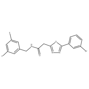 2-(5-(3-bromophenyl)-1,3,4-oxadiazol-2-yl)-N-(3,5-difluorobenzyl)acetamide Structure