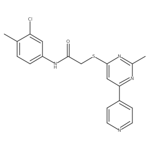 N-(3-chloro-4-methylphenyl)-2-((2-methyl-6-(pyridin-4-yl)pyrimidin-4-yl)thio)acetamide Structure