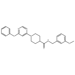 N-(3-methoxybenzyl)-1-(6-phenoxypyrimidin-4-yl)piperidine-4-carboxamide结构式