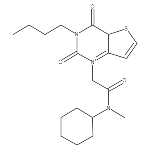 2-(3-butyl-2,4-dioxo-4aH-thieno[3,2-d]pyrimidin-1-ium-1-yl)-N-cyclohexyl-N-methylacetamide结构式